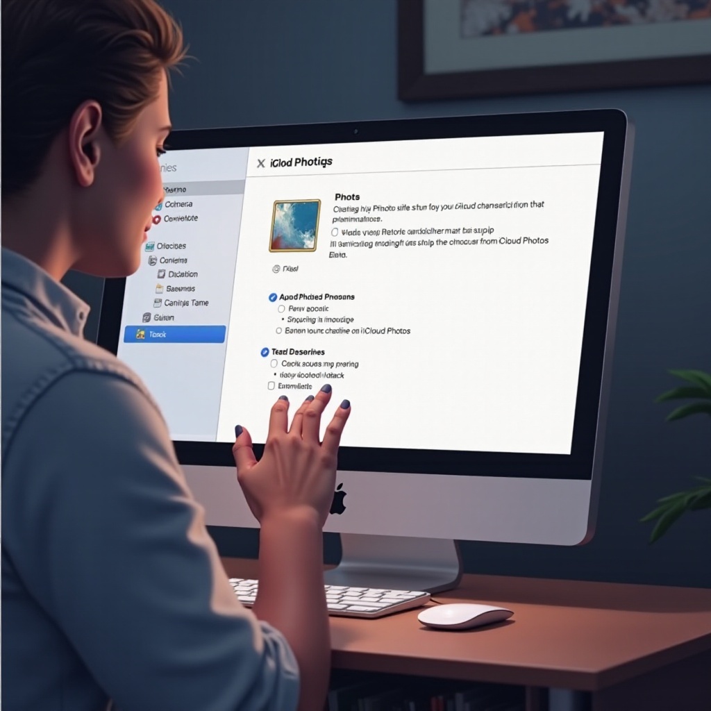 параметр iCloud Фото на Mac в настройках не может установить флажок