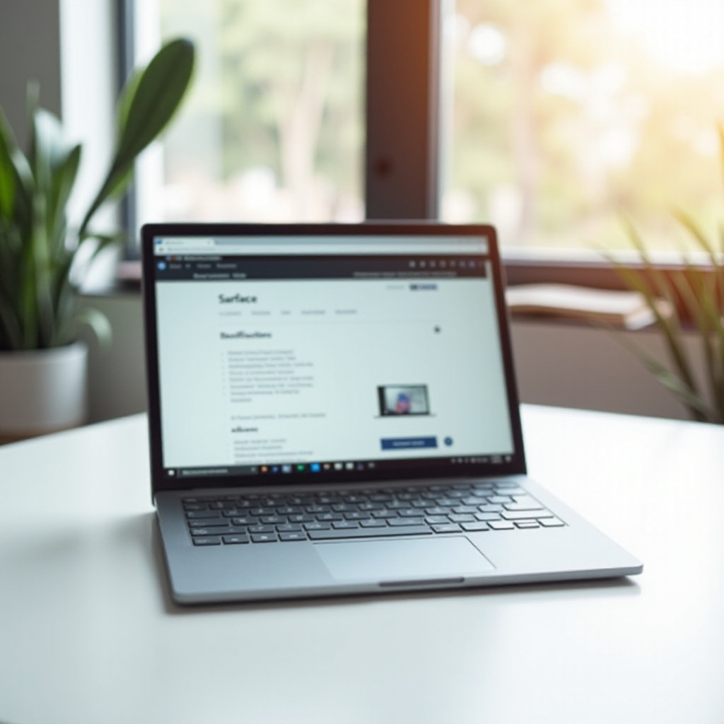 как да намеря размерите на моя Surface лаптоп