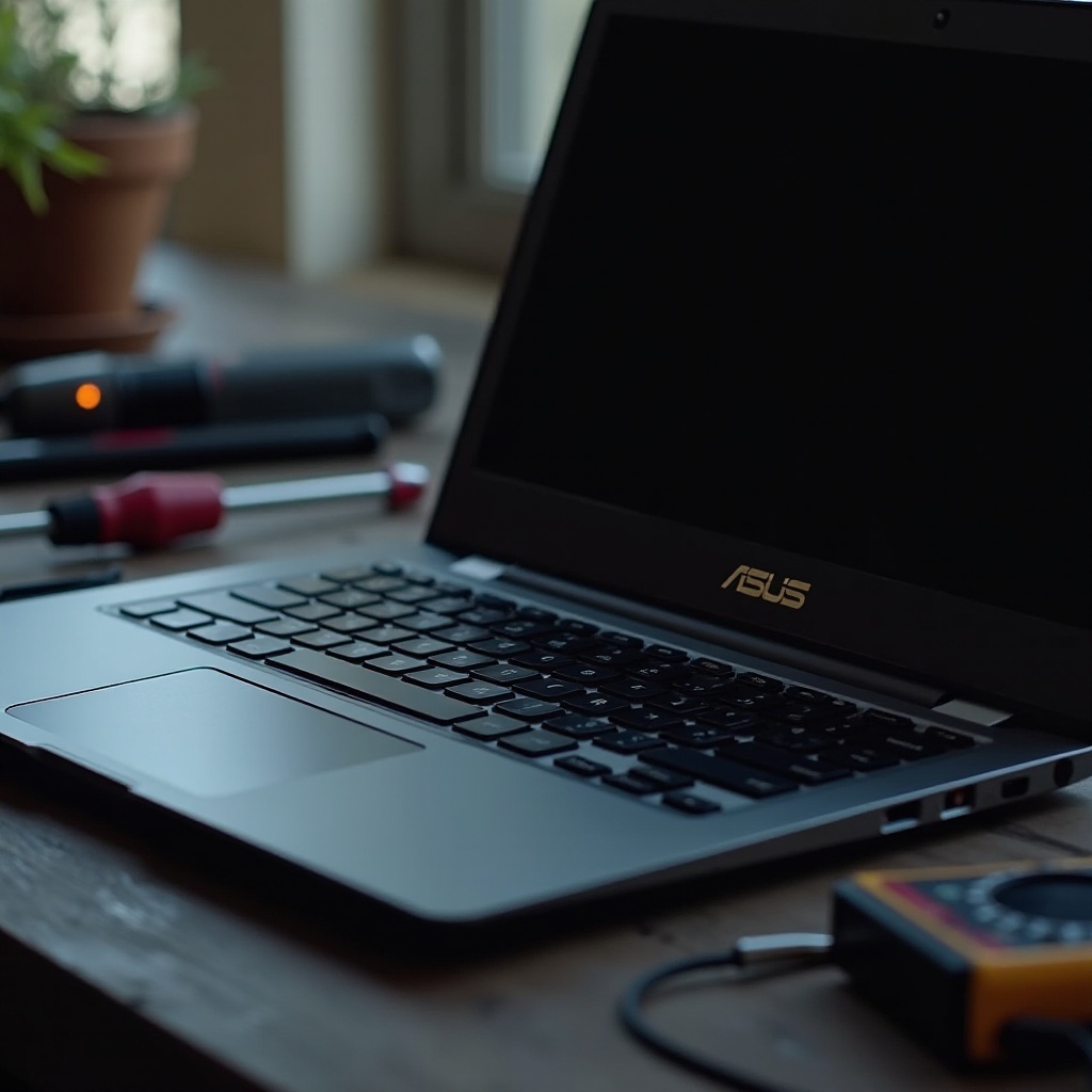 лаптопът Asus не се включва, но индикаторът за захранването свети