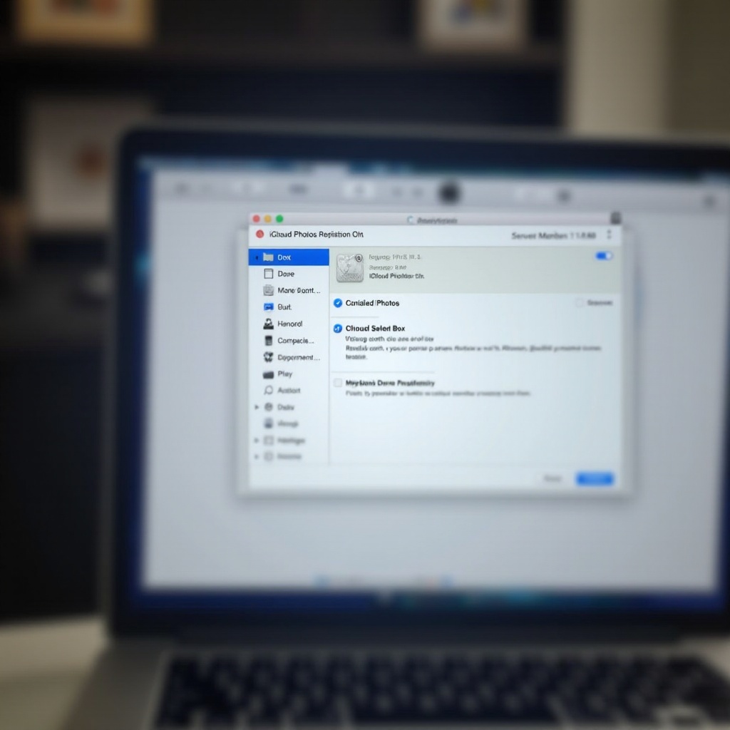 خيار صور iCloud على جهاز Mac في التفضيلات لا يمكن وضع علامة في المربع