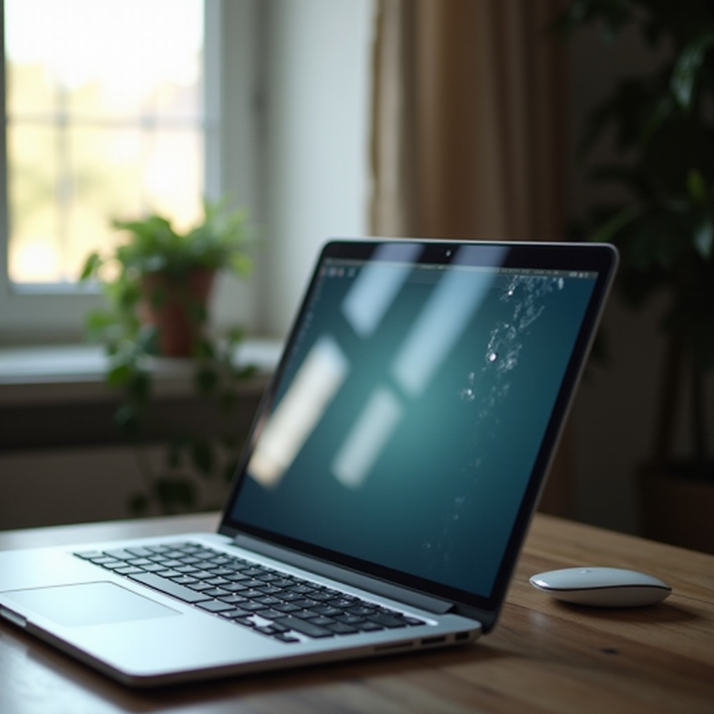 лаптоп с повреден от вода екран